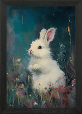 Cute White Rabbit Framed Wall
