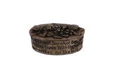 Vintage Silver Scenes Silver Plated Trinket Box with Poetic Inscription 1989