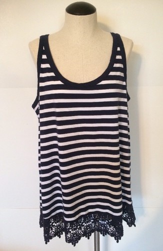 Tank top tunic blue white - tu,