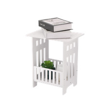 White Bedside End Table Modern