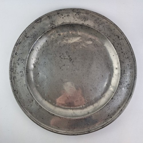 Antique 18thc pewter charger - antique,