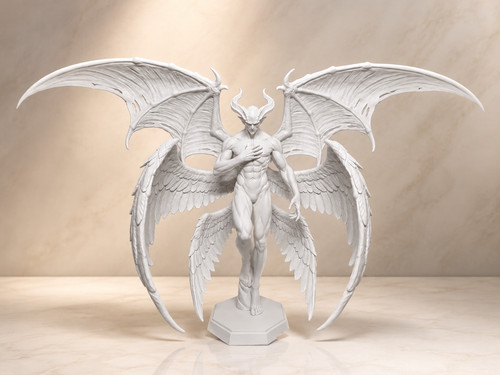 Dark angel demon winged statue - angel,