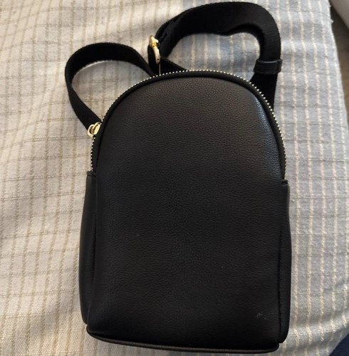 Black mini backpack - black,