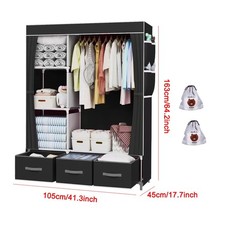 Large Fabric Canvas Wardrobe