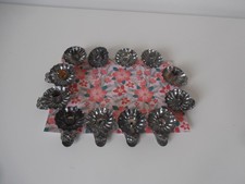 12 VINTAGE CHRISTMAS TREE SILVER COLOUR METAL FIR CONE CLIP CANDLE HOLDERS