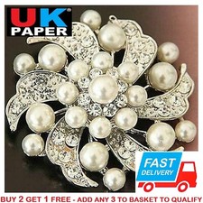 SILVER FLOWER PEARL BROOCH