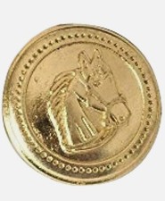 Gold, Horse Head Buttons, 2cm