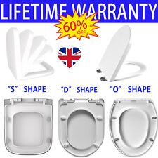Luxury Toilet Seat Heavy Duty White Soft Close Top Quick Release Hinges S/O/D