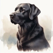 BLACK LABRADOR  Watercolour