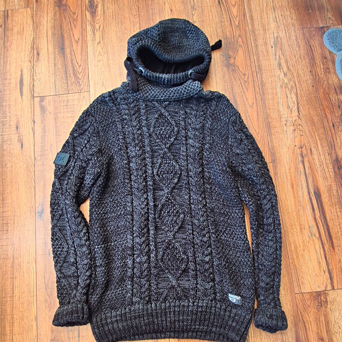 Superdry mens grey cable - cable, knit