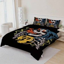 3D Skull Theme Quilt Cover Set
