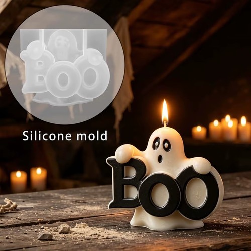 Halloween ghost boo candle - halloween,