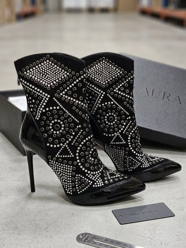 Black crystal studded - crystal, ankle