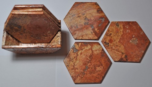 Hand carved red travertine - hand,