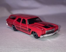 HOT WHEELS ‘70 CHEVELLE SS WAGON MUSCLE CAR RED BLACK SEE PHOTOS 1:64 LOOSE
