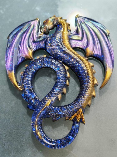 Mythical resin dragon wall - resin,