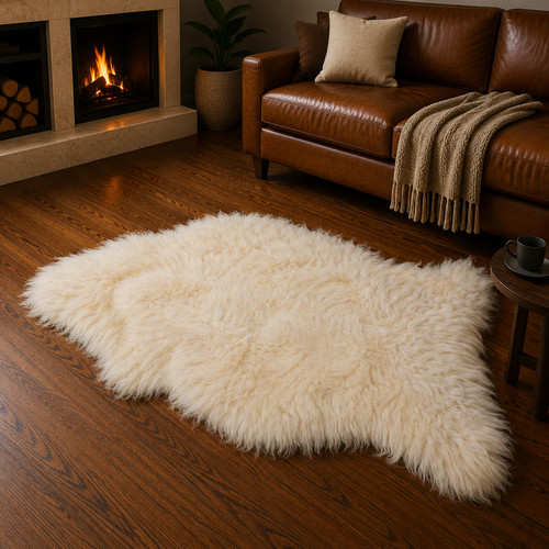 Genuine ivory sheepskin - genuine, rug