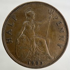 1929 George V Half-Penny Coin