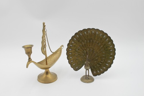 Vintage indian brass - vintage, peacock