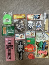 Job Lot Of Vintage Erasers, Including Large Skeleton, Cassette Player, Guns