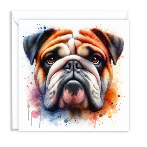English bulldog watercolour - english,