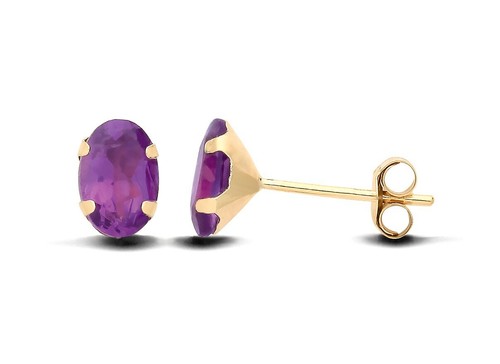 9ct gold amethyst oval - 9ct,