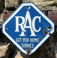ROYAL AUTOMOBILE CLUB GET YOU HOME SERVICE VINTAGE TRUCK ENAMEL ADVERTISING SIGN
