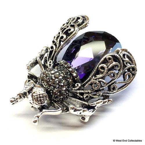 Large filigree bee - filigree, brooch