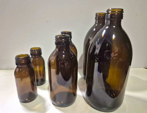 Amber glass bottles - amber,
