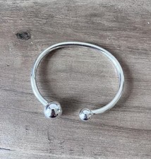 Minimalist Stylish Torque Cuff Bangle Bracelet Adjustable Sterling Silver 925 