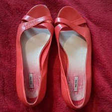 Miu Miu Flat Open Toe Shoes in  Red. Size 36