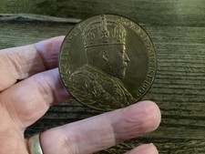 RARE 1902 Edward VII Bronze Coronation Medal/Coin 55mm Royal Mint - Original Box