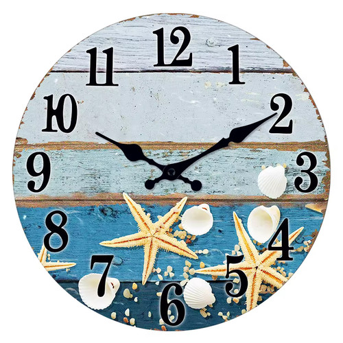 Starfish shells wall clock - starfish,