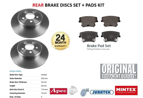 Rear axle brake - rear, pads