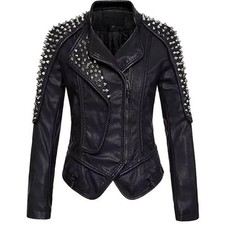 Women genuine leather - women's, biker