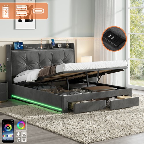 Double bed 4ft6 upholstered - bed,