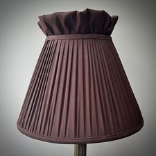 Chocolate Brown Ruffled Top Fabric Lampshade Curtains Drapes Cushions Throws