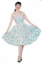 Bernie Dexter Paris Dress Mascara Swing Dress Big Band 50's S