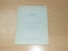 Solartron Type No. AS1104 Stabilised Power Supply Instruction Manual 1961