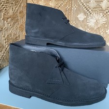 Clarks Mens Desert Boots Black Suede Made In England NWT Boxed UK 10