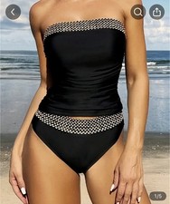 Ladies 2 Piece Strapless Swim Suit Tankini