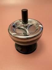 Vintage 70's Black and Silver Spinning Top Ashtray in great condition