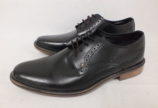 Lambretta Black Leather Brogue Shoes Size 7 (Sel)