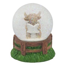 Snow Globe Glitter Highland Cow Lootime Christmas Season Rustic Decor Gift Idea