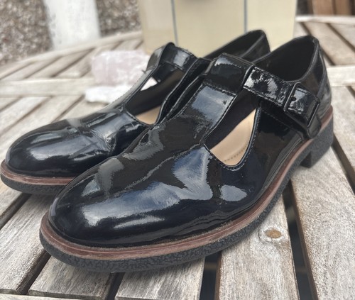 Clarks black patent leather - black,
