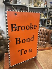 Original Vintage 1940s Large Brooke Bond Tea Enamel Sign 30"x20" in VGC