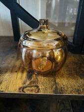 Orange Glass Pumpkin Jar With
