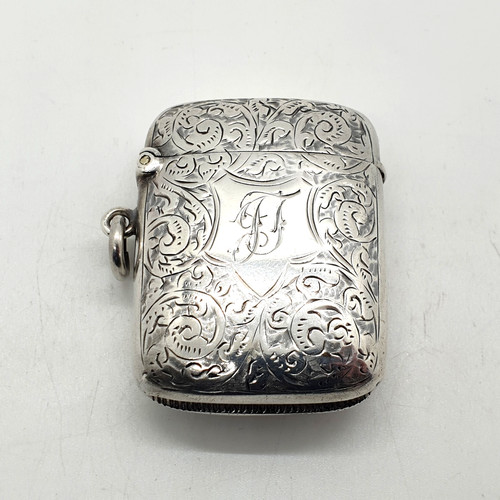 Sterling silver vesta case - sterling,