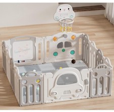 Baby Playpen with Play Mats. Adventure Car Play Pen- Activity Panel, Drawing,Etc