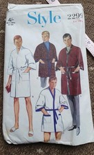 Vintage 1968 Style 2299 sewing pattern Men's Kimono Robe in Two Lengths Sz XL